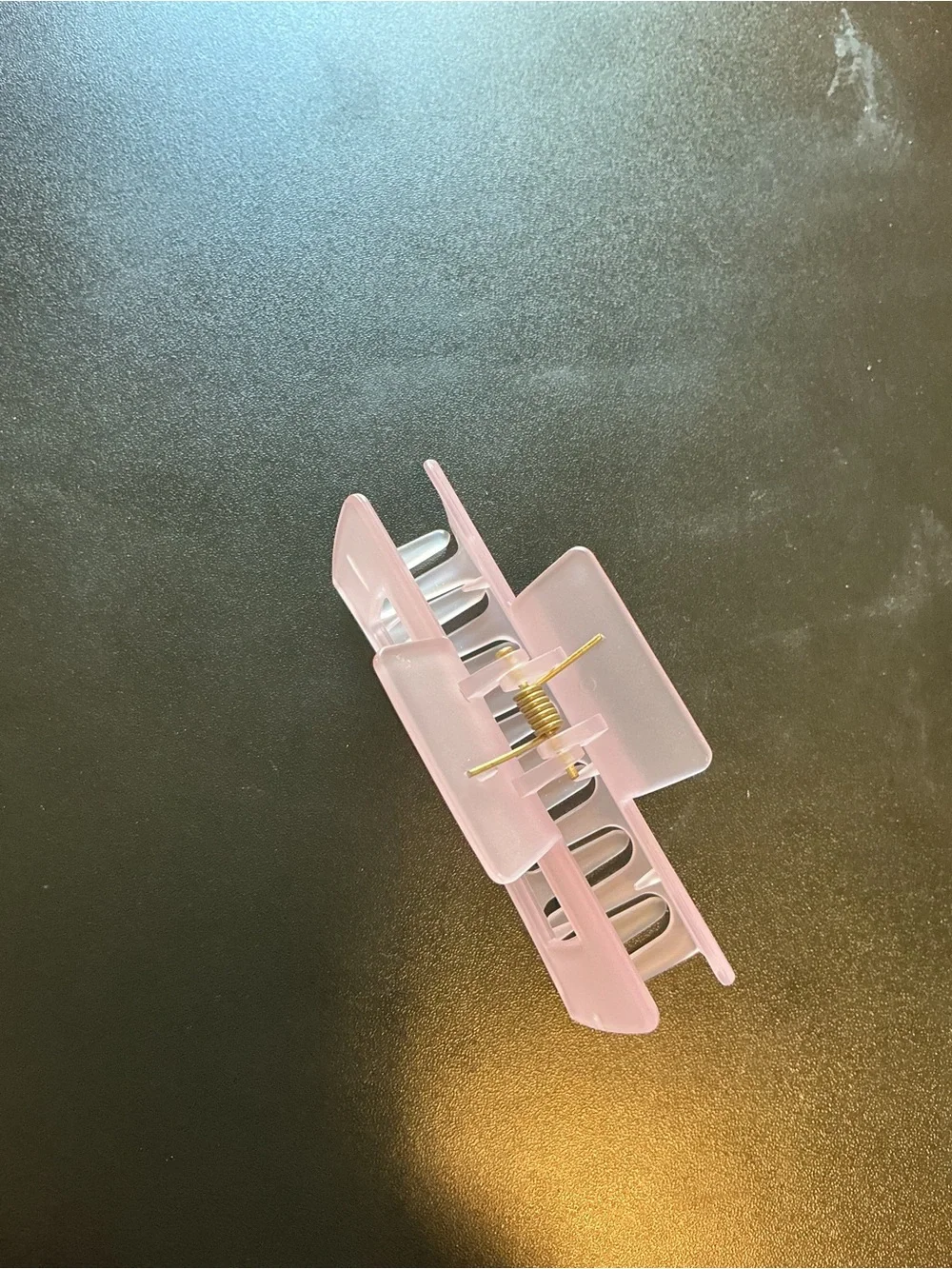Matte Translucent Pink Rectangle Hair Claw